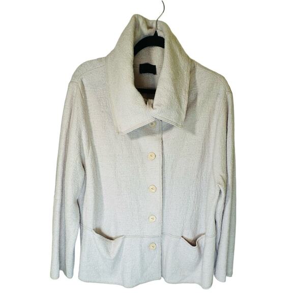 Q Neel Jackets & Blazers - Q 'Neel Nordic Design Cream Wool/Viscose Blend Jacket Lagenlook Womens 10 Artsy